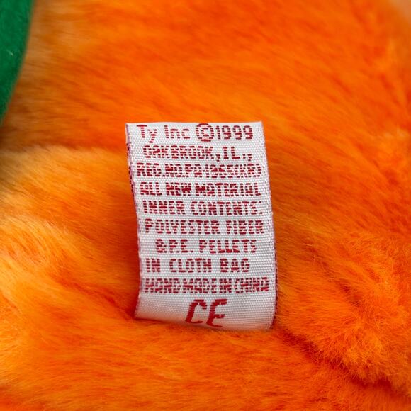 TY Beanie Buddies Pumpkin Plush Orange Jack O Lantern 13 Inch 1999 Vintage - Picture 9 of 11